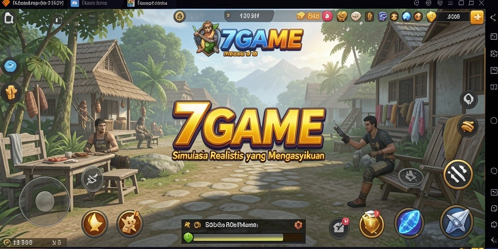Screenshot gameplay 7GAME yang menunjukkan simulasi mendalam dan interaksi pengguna.