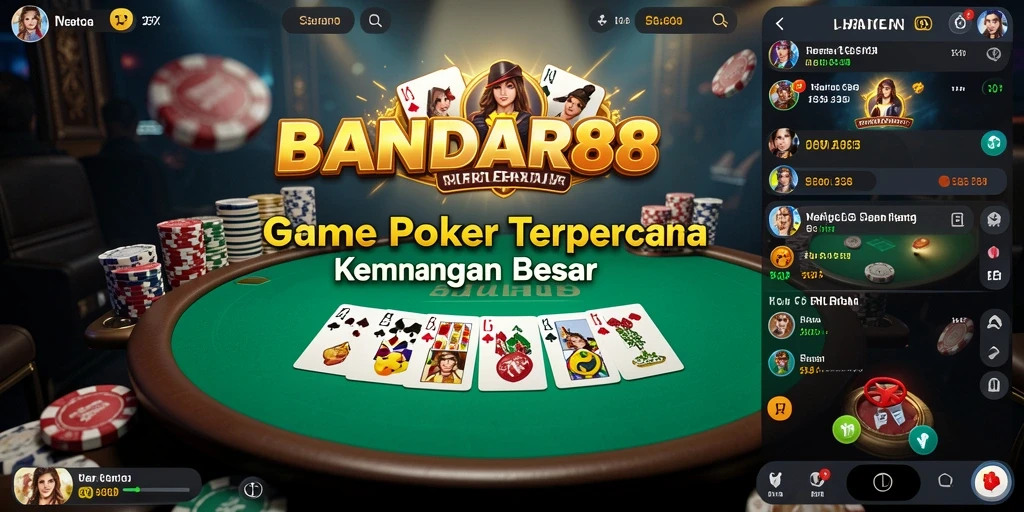 Screenshot gameplay BANDAR88 yang menunjukkan serunya bermain Poker.
