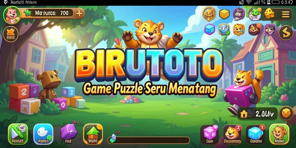 Tangkapan layar utama BIRUTOTO menampilkan gameplay Puzzle yang menarik.