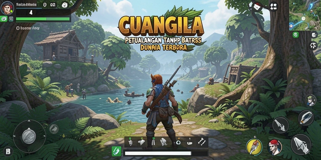 Tangkapan layar gameplay menampilkan dunia terbuka dan petualangan menakjubkan.