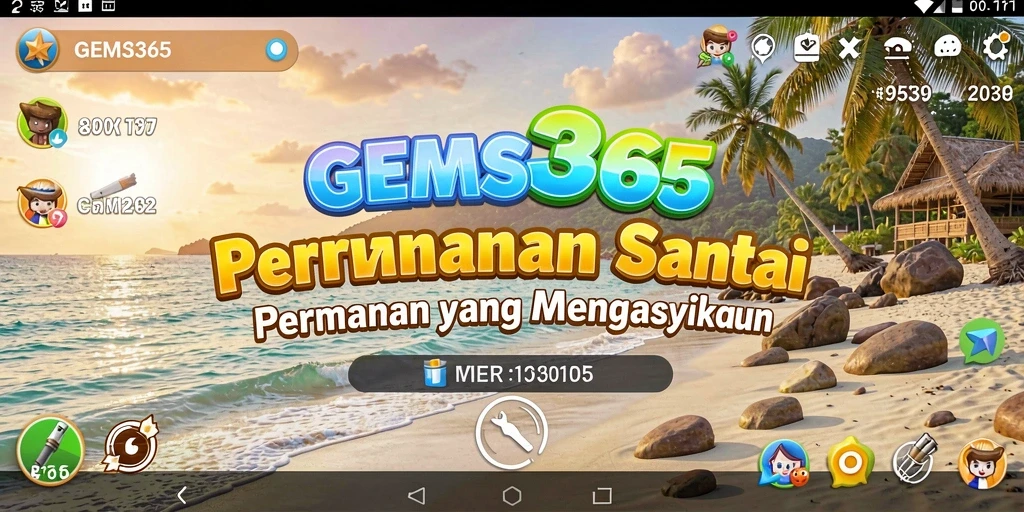 Tampilan gameplay penuh warna dan menarik dari GEMS365.