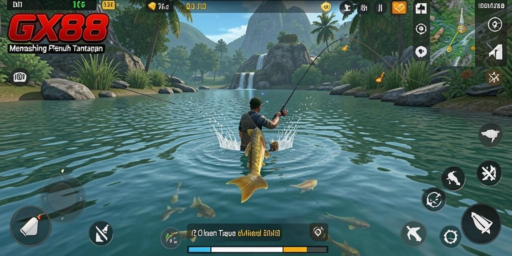 Tampilan gameplay GX88 yang seru saat memancing.