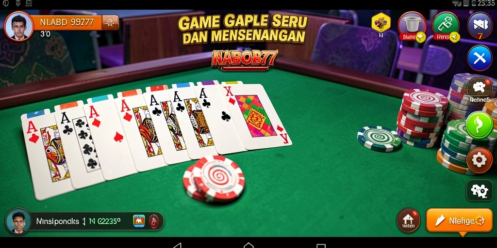 Tampilan gameplay seru di NABOB77 saat bermain Gaple.