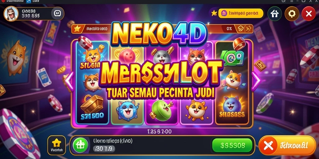 Tangkapan layar gameplay NEKO4D dengan animasi slot yang menarik.
