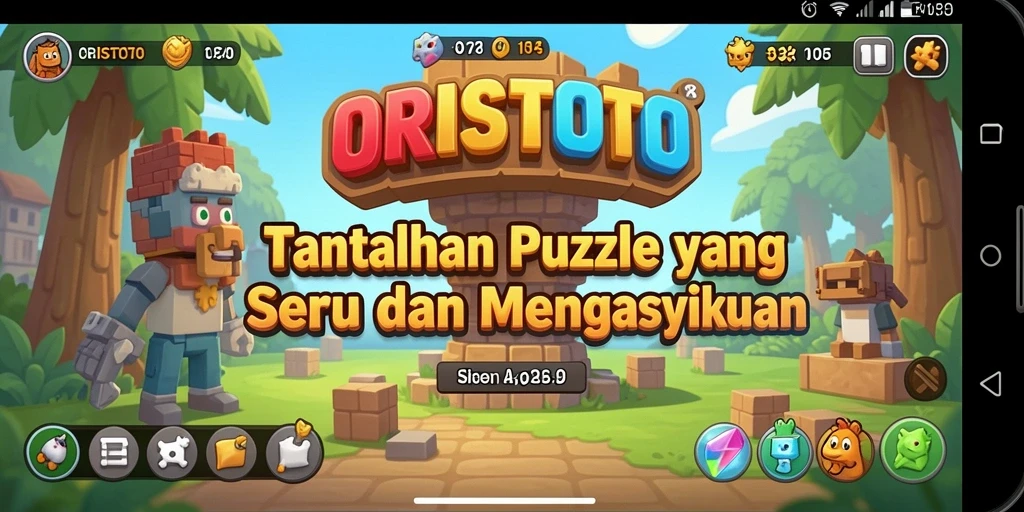 Gameplay Puzzle seru di ORISTOTO dengan tantangan menarik.