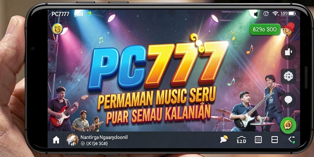 Screenshot utama PC777 menampilkan gameplay Musik yang menakjubkan.