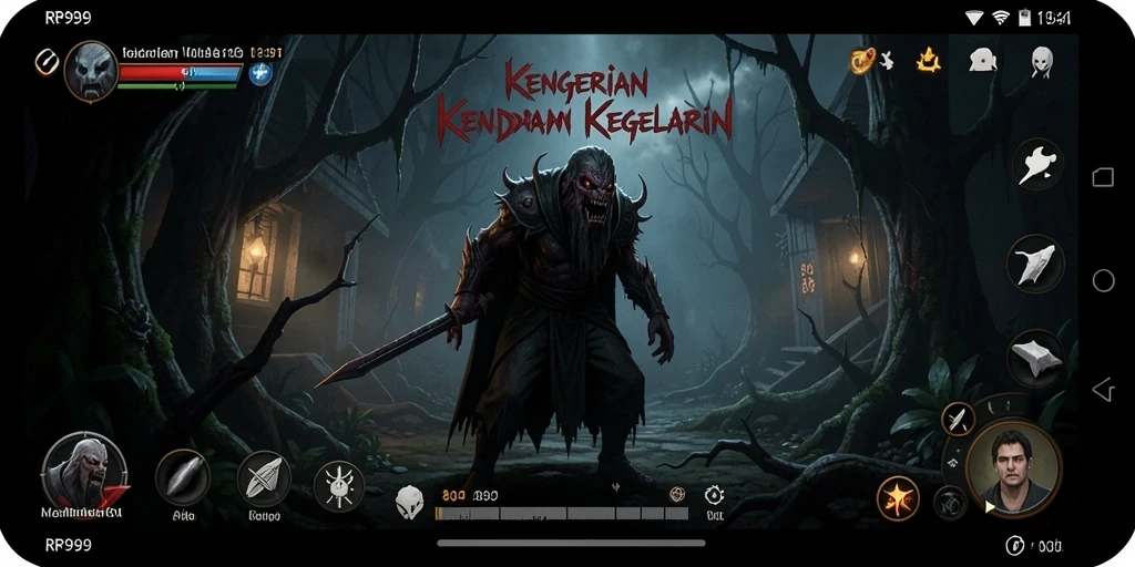 Gameplay menyeramkan yang memperlihatkan suasana kegelapan.
