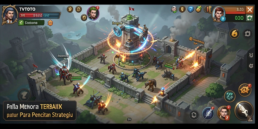 Gambaran tampilan gameplay TVTOTO yang mendebarkan dalam Tower Defense.