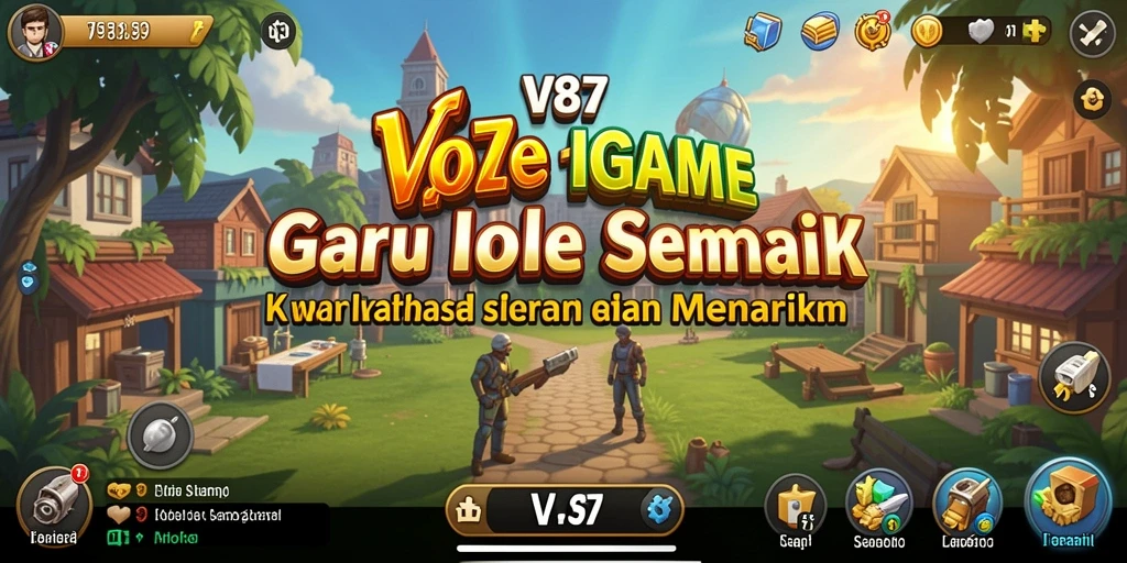 Tangkapan layar gameplay V87 yang menunjukkan kemajuan pemain dalam mode Idle.