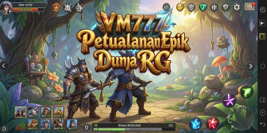 Tampilan gameplay VM777 yang menakjubkan dengan pertarungan karakter RPG.