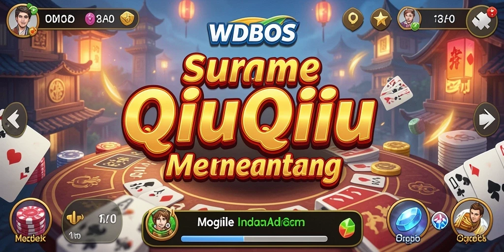 Screenshot gameplay WDBOS menampilkan momen seru dalam permainan QiuQiu.